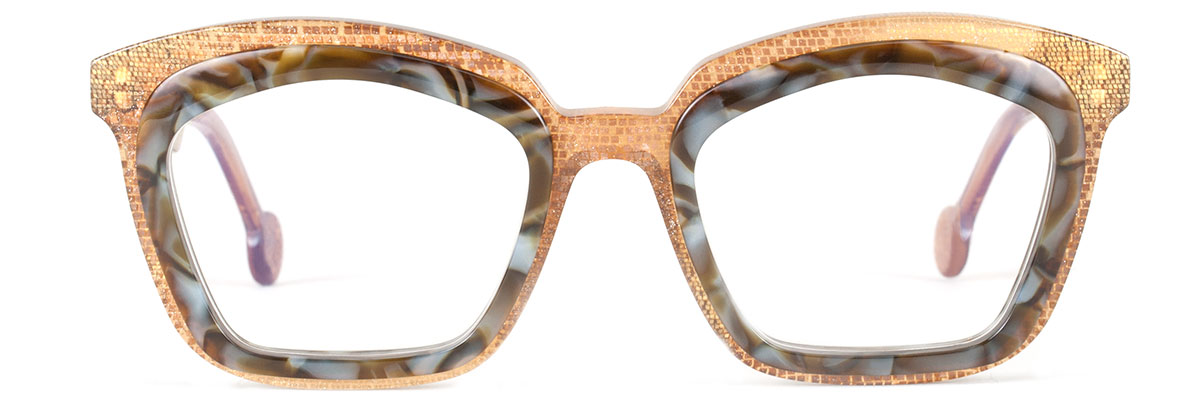 Dublin L A Eyeworks 682120 Tea Sparkle Tile With Tiger Eye
